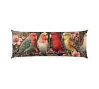 Almohada Corporal Larga Loro de Jaula de pájaros Cojin Embarazo 50x135cm - Almohada Larga para Dormir de Lado Cojín para Descanso Maternidad y Lactancia Embarazadas, Funda de Terciopelo b-663