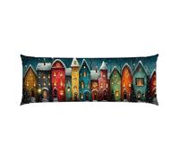 Almohada Corporal Larga Pueblo navideño Cojin Embarazo 60x180cm - Almohada Larga para Dormir de Lado Cojín para Descanso Maternidad y Lactancia Embarazadas, Funda de Terciopelo b-780