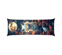 Almohada Corporal Larga Zorro Lunar Cojin Embarazo 30x90cm - Almohada Larga para Dormir de Lado Cojín Respaldo Cama Ideal para Descanso Maternidad y Lactancia Embarazadas, Funda de Terciopelo b-984