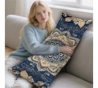 Almohada Corporal Mandala Funda Cojin 50x180cm Almohada para el Embarazo y la Maternidad, Almohadas para Dormir de Lado Retro Almohadas Embarazada Funda de Cojines Grandes Cushion Covers Gifts LYD-769