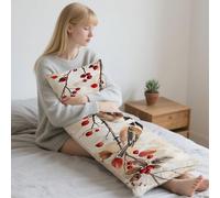 Almohada Corporal Otoño Funda Cojin 50x150cm Almohada para el Embarazo y la Maternidad, Almohadas para Dormir de Lado Pájaro Almohadas Funda de Cojines Grandes Cushion Covers, Dormitorio LYD484
