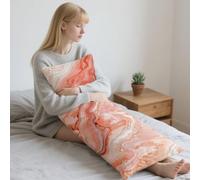 Almohada Corporal Rosa Funda Cojin 50x90cm Almohada para el Embarazo y la Maternidad, Almohadas para Dormir de Lado Mármol Almohadas Funda de Cojines Grandes Cushion Covers, Cama de Dormitorio LYD69