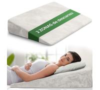 Almohada cuña antireflujo adulto, [con 2 Zonas de reclinación], de lectura | Cojín ergonómico para cama y sofá, respaldo ortopédico de elevación, soporte contra acidez estomacal o cojin espalda