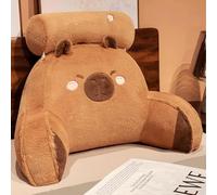 Almohada de Abrazo para Niños y Adultos, Almohada de Lectura de Capibara, Almohada de Reposo para Cama, Almohada Suave y Acogedora con Brazos y Rodillo para el Cuello para Sentarse en la Cama o en el