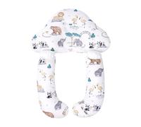 Almohada de apoyo de cuerpo completo para bebé, almohada moldeadora para cochecito, almohada de protección de cabeza, cuello y piernas de recién nacido para asiento de automóvil (elefante panda gris,