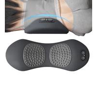 Almohada de apoyo lumbar con masajeador, cojín eléctrico de masaje lumbar de compresión caliente, almohada de espuma viscoelástica calmante para estudiar, trabajar, viajar, sofá, silla, reclinable