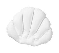 Almohada de baño para bañera con ventosas, cojín impermeable de PVC para reposacabezas de bañera de 15.75 x 11.81 pulgadas para soporte de cuello en spa, bañera de hidromasaje, jacuzzi, color blanco
