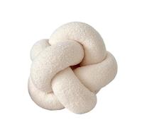 Almohada de bola anudada, Almohada de bolas anudadas tejida a mano Blanco, Beige 30 cm(White)
