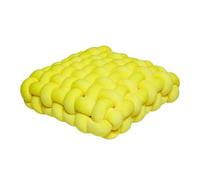 Almohada de bola anudada, Almohada de nudo tejida a mano multicolor 30x33 pulgadas(Yellow)
