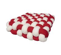 Almohada de bola anudada, Almohada de tiro bola anudada tejida a mano, multicolor, varios tamaños(White-red,40x45x12cm)