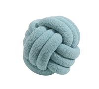 Almohada de bola de nudo, almohada de bolas anudadas ultra suave compañerismo decorativo tejido a mano bola anudada de terciopelo cojín de terciopelo, cojín de nudos, almohada de sofá Azul claro