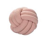 Almohada de Bola de Nudo Suave,Almohadas Decorativas,Almohada de Bola Circular de Bouclé de Lana de Cordero,Almohada de Felpa Anudada Hermosa Y Cálida para Decoración de la Oficina del Coche(Rosa)