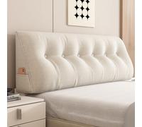 Almohada De Cabecera De Cachemira Esponjosa, Almohada De Cuña Grande, Cómoda Almohada De Lectura De Alta Resiliencia, Almohadas De Soporte Del Respaldo Lumbar, Funda Lavable(200x50x20cm,Beige1)