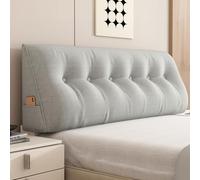 Almohada De Cabecera De Cachemira Esponjosa, Almohada De Cuña Grande, Cómoda Almohada De Lectura De Alta Resiliencia, Almohadas De Soporte Del Respaldo Lumbar, Funda Lavable(60x50x20cm,Light gray)