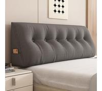 Almohada De Cabecera De Cachemira Esponjosa, Almohada De Cuña Grande, Cómoda Almohada De Lectura De Alta Resiliencia, Almohadas De Soporte Del Respaldo Lumbar, Funda Lavable(180x50x20cm,Dark gray)