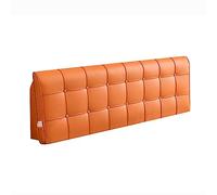 Almohada de cabecera tapizada de piel sintética color naranja de gran tamaño, respaldo acolchado grande para uso en cama de día y dormitorio, se adapta a 59 pulgadas/tamaño Queen