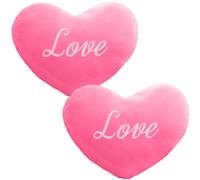 Almohada de corazón 2 piezas de 8 pulgadas de felpa en forma de corazón almohada de algodón relleno con palabra de amor romántico lindo cojines decoraciones del día de San Valentín regalos rosa rojo