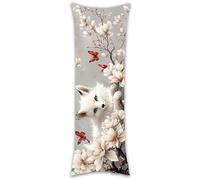 Almohada de Cuerpo Entero 40x145cm, Larga cojin Zorro de Orquídea de jade Almohada Corporal, Dormir de Lado, Soporte Firme para Espalda y Caderas, Funda Transpirable, Funda de Terciopelo F-960