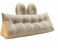 Almohada de cuña con cabecera triangular, almohadas de lectura para sentarse en la cama, almohada de lectura con soporte para la espalda para adultos con bolsillo lateral, lindo diseño de orejas