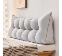 Almohada de cuña para cabecero de cama, cojín triangular de terciopelo suave, cojín de apoyo grande para leer, almohada de apoyo lumbar para dormitorio, sofá, sofá tatami (gris claro, 100 x 45 x 15 cm