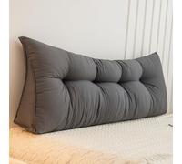 Almohada de cuña para cama doble, almohada de apoyo para la espalda, almohada de lectura tapizada de algodón lavado suave, cojín de cabecero para cama, sofá, tatami, respaldo lumbar (90 x 50 x 15 cm,