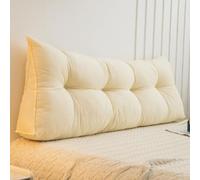 Almohada de cuña para cama doble, almohada de apoyo para la espalda, almohada de lectura tapizada de algodón lavado suave, cojín de cabecero para cama, sofá, tatami, respaldo lumbar (90 x 50 x 15 cm,