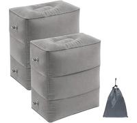 Almohada de Descanso para Las Piernas, 2 piezas Cojín Hinchable para Viajes, para Biños y Adultos, Almohada de Viaje Inflable para Coche, Tren, Autobús, Oficina, Vuelos Largos