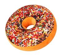 Almohada de donut de 16.0 in, suave y novedosa donut de chocolate, lindas almohadas decorativas de felpa suave, divertida almohada con forma de comida para sofá, silla, piso, sofá, figürchen