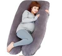 Almohada de embarazo de cuerpo completo en forma de U con funda extraíble para mujeres de maternidad, almohadas de embarazo para dormir, apoyo para espalda, piernas, vientre, almohada de embarazo de