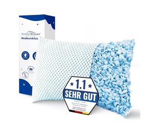 Almohada de espuma viscoelástica de 50 x 70 cm, modelo adaptable, adecuado para dormir boca arriba, de lado y boca abajo - Cojín de lana de espuma viscoelástica triturada