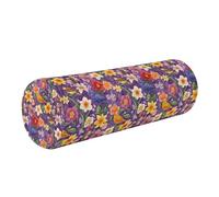 Almohada de espuma viscoelástica para leer, almohada de cuello para dormir adultos, almohada redonda para mesa de masaje, almohadilla de espuma para dormir, apoyo postural, flores de primavera