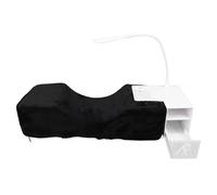 Almohada de extensión de pestañas, almohada de espuma viscoelástica para pestañas, almohada para el cuello con soporte organizador para estantes, luz LED, 3 paneles para pestañas