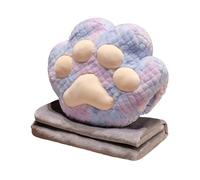 Almohada de felpa con forma de pata, juguete de peluche Tie Dye almohada decorativa multifuncional lavable para viajes en casa, lindo cojín de animales, manta suave cómoda para niños adultos