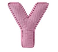 Almohada de felpa con letra rosa, almohadas decorativas de pana con forma de letra inicial, almohadas de letras del alfabeto inglés de la A a la Z para decoración de sala de estar y dormitorio (Y)