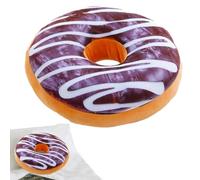 Almohada De Felpa De Donut 3D: Juego De Cojines Redondos De 16 Pulgadas, Almohadillas De Piso De Juguete De Peluche De Comida , Respaldo De Donut Esmaltado Novedoso, Decoración De Soporte Lumbar