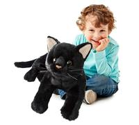 Almohada de Felpa de Gato-Negro, Juguete de Gatito de Peluche K-awaii, Almohada de Peluche de Gato-Negro, Almohada de muñeca de Gato de Peluche Realista, cojín de Gato-Negro de Felpa para niños