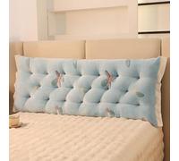 Almohada de felpa para cabecero de cama, cojín rectangular con soporte de refuerzo, almohada de espalda suave con correa elástica para la espalda para dormitorio, cama, lectura, sala de estar