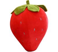 Almohada de fresa, almohada de fruta suave, manta en forma de fresa, juguetes de peluche rellenos de frutas, decoraciones, almohadas de viaje para el cuello para adultos, juguetes para niños (rojo, 2