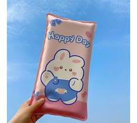 Almohada de Hielo de Llenado Agua, Alfombra Cojín Enfriamiento Dibujos Animados con Esponja para Dormir, Oficina Escolar, Viajes, Hogar (Fondo Rosa Lindo Conejito)