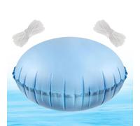 Almohada de invierno para alberca, cojín de aire para estanque, almohada inflable de 4 x 4 pies con cuerda para patio, jacuzzi, spa, piscina, río, tubo, playa, fiesta, vacaciones