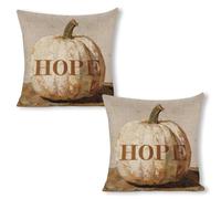 Almohada De La Cubierta Calabaza Grande con La Palabra Esperanza Fundas Cojines 2 Cremallera Suave Funda Almohada para Hogar Sala De Estar Porche 45X45Cm