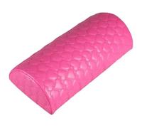 almohada de las uñas, Nail Arm Rest Semicircle Cushion Multicolor Ergonomic Memory Foam Faux Leather(Rose)