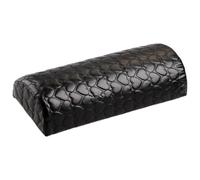 almohada de las uñas, Nail Arm Rest Semicircle Cushion Multicolor Ergonomic Memory Foam Faux Leather(Black)