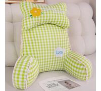 Almohada de lectura con apoyabrazos y soporte para cuello, cojín lumbar ergonómico, funda extraíble, ideal para cama y sofá (30 x 25,6 in)