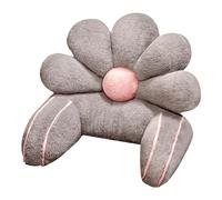Almohada de lectura con soporte para el brazo, bonita almohada de piel sintética en forma de flor, para sentarse en la cama, para descansar, ver la televisión, juegos, funda lavable (65 x 45 cm, gris)