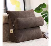 Almohada de lectura grande - Almohada lumbar con funda extraíble - 45 x 45 x 20 cm, cojín de apoyo suave para espalda/cabeza/cuello para reducción de presión - Almohada de TV para adultos y niños