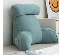 Almohada de lectura para adultos, 2 en 1 con respaldo reposacabezas y reposabrazos Cojín de lectura para silla Almohada lectura con soporte para el respaldo Cojín suave(Size:75×55cm,Color:verde)