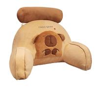 Almohada de lectura para cama, cojín Capybara con reposabrazos, respaldo de felpa y soporte lumbar, almohada de cama suave y cómoda para lecturas, descansar, relajarse, dormir, decoración del hogar