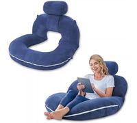 Almohada de lectura para sentarse en la cama y el sofá, almohada corporal en forma de U con funda de terciopelo de cristal extraíble, cojín de apoyo para adultos, adolescentes, descansar, leer