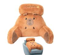 Almohada de lectura, respaldo ergonómico con diseño Capybara, cojín de 20 pulgadas con brazos, cojín de felpa suave con soporte, almohada relajante para dormitorio, sofá, suelo, almohada divertida